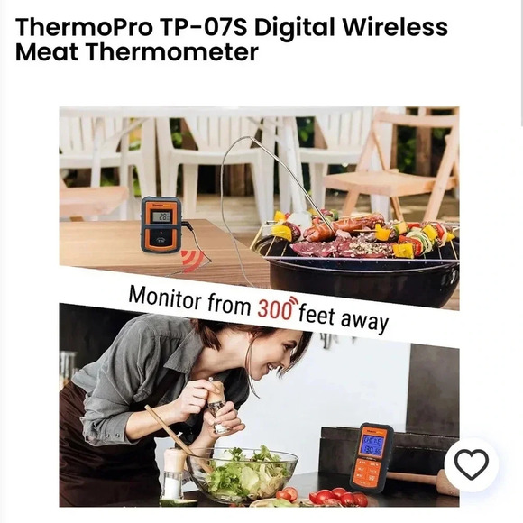 ThermoPro TP-07S Digital Wireless Meat Grilling Thermometer Kitchen Tools NEW - Picture 11 of 15